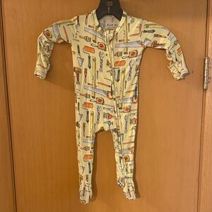 Little Bum Bums Baby Bamboo One Piece Zippered Pajamas Construction 3-6 Month